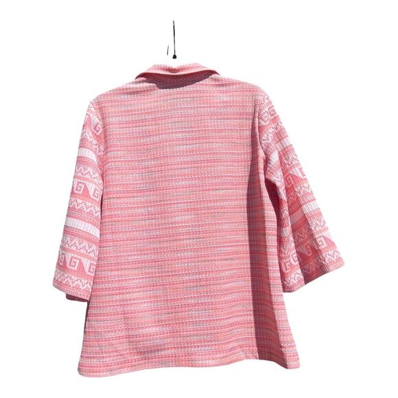 70s Johns Girl Vintage Abstract Southwest Knit Elbow Length Pullover Shirt - Picture 3 of 6
